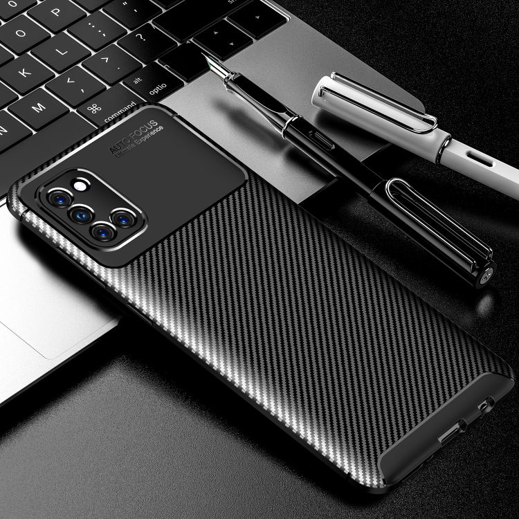 

For Galaxy A31 Carbon Fiber Texture Shockproof TPU Case(Black)