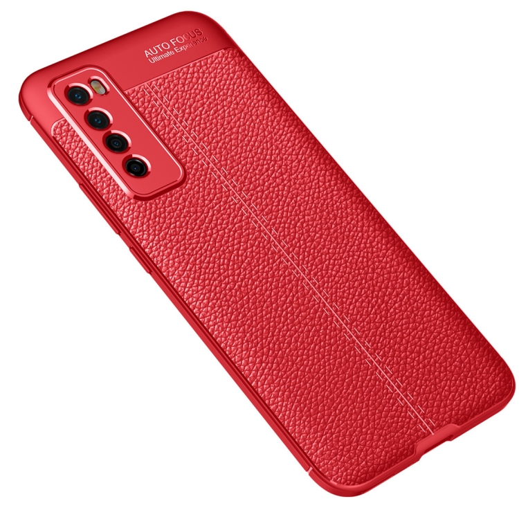 

For Huawei Nova 7 Litchi Texture TPU Shockproof Case(Red)