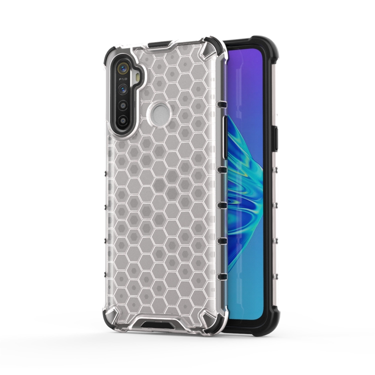 

For OPPO Realme 5i Shockproof Honeycomb PC + TPU Case(White)