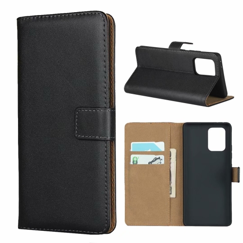 

For Galaxy M80S/A91/S10 Lite Leather Horizontal Flip Holster With Magnetic Clasp and Bracket and Card Slot and Wallet(Black)