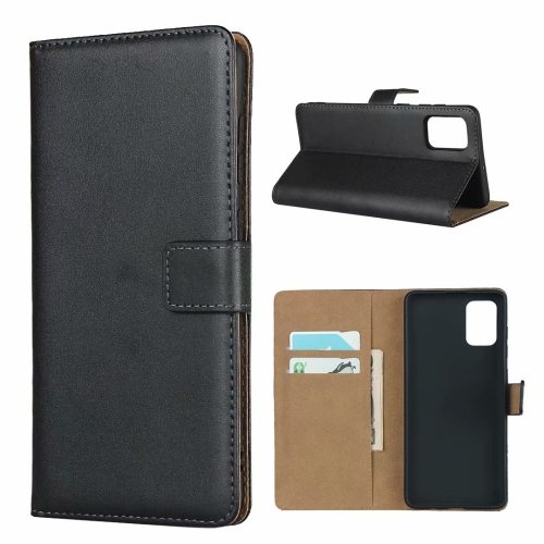 

For Galaxy A71 Leather Horizontal Flip Holster With Magnetic Clasp and Bracket and Card Slot and Wallet(Black)