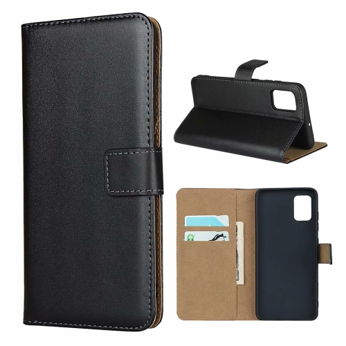 

For Galaxy A51 Leather Horizontal Flip Holster With Magnetic Clasp and Bracket and Card Slot and Wallet(Black)