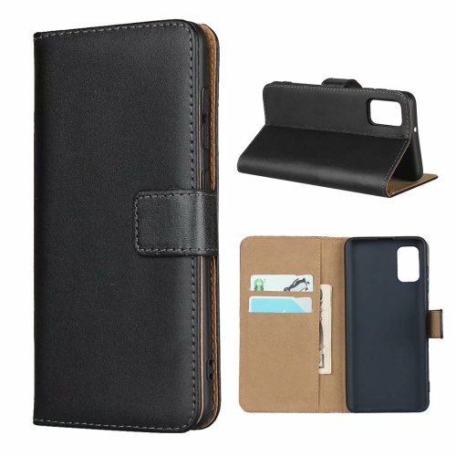 

For Galaxy A41 Leather Horizontal Flip Holster With Magnetic Clasp and Bracket and Card Slot and Wallet(Black)