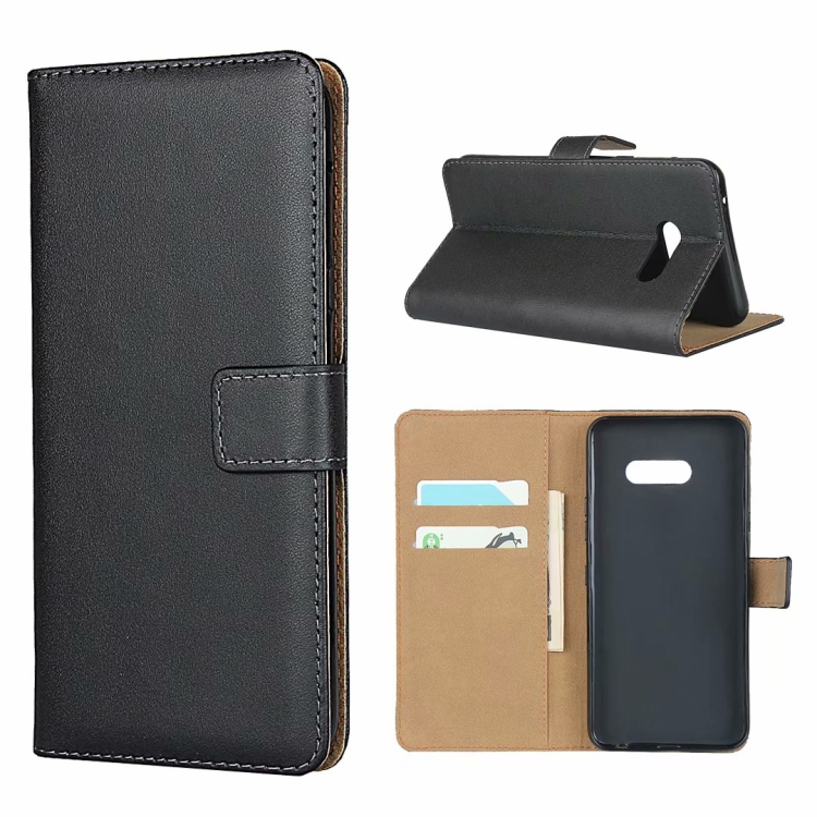 

For LG V50S Leather Horizontal Flip Holster With Magnetic Clasp Bracket & Card Slot & Wallet(Black)