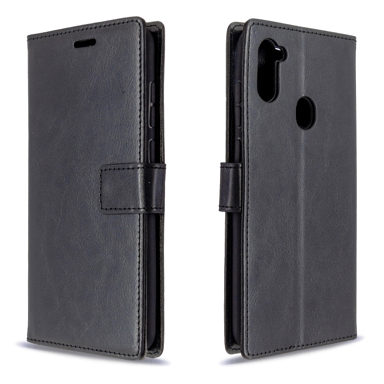 

For Galaxy A11 Crazy Horse Texture Horizontal Flip Leather Case with Holder & Card Slots & Wallet & Photo Frame(Black)