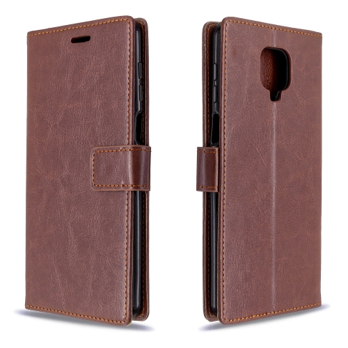 

For Xiaomi Redmi Note9 Pro/Redmi Note 9s Crazy Horse Texture Horizontal Flip Leather Case with Holder & Card Slots & Wallet & Photo Frame(Brown)