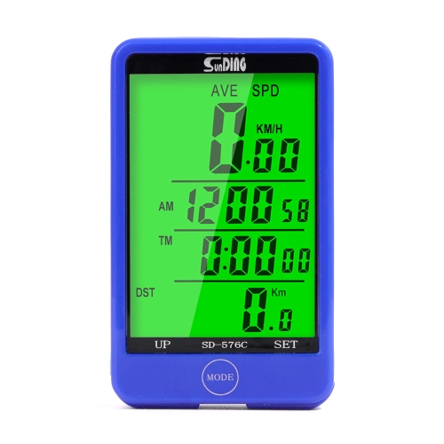 

SUNDING SD-576C Bicycle LCD Backlight Stopwatch Bike Speedometer Cycling Odometer Stopwatch(Blue)