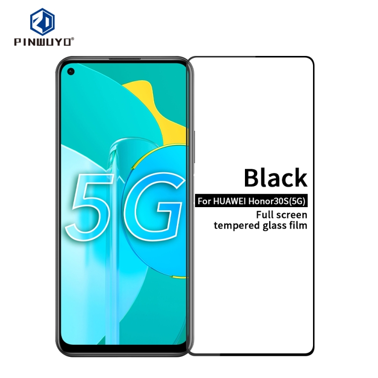 

For Huawei Honor 30S 5G PINWUYO 9H 2.5D Full Screen Tempered Glass Film(Black)