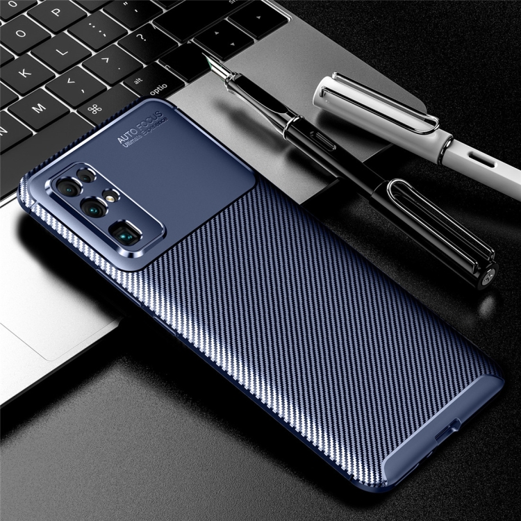 

For Huawei Honor 30 Carbon Fiber Texture Shockproof TPU Case(Blue)