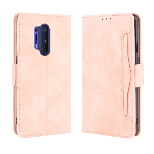 

For OnePlus 8 Pro Wallet Style Skin Feel Calf Pattern Leather Case with Separate Card Slot(Pink)