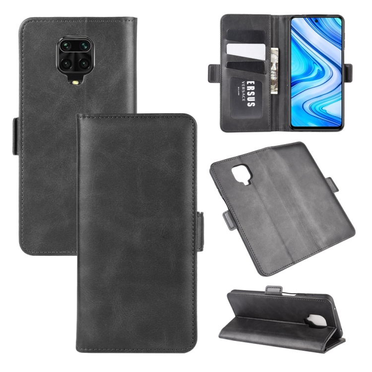 

For Xiaomi Redmi Note 9 Pro Dual-side Magnetic Buckle Horizontal Flip Leather Case with Holder & Card Slots & Wallet(Black)