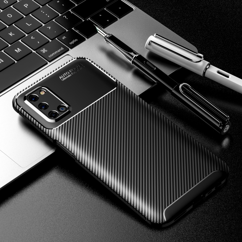 

For OPPO A52 Carbon Fiber Texture Shockproof TPU Case(Black)