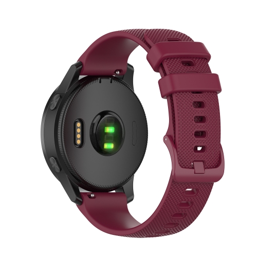 

20mm Silicone Strap For Huami Amazfit GTS / Samsung Galaxy Watch Active 2 / Gear Sport(Wine red)