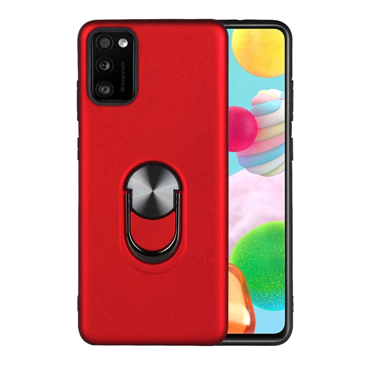 

For Galaxy A41 360 Rotary Multifunctional Stent PC+TPU Case with Magnetic Invisible Holder(Red)