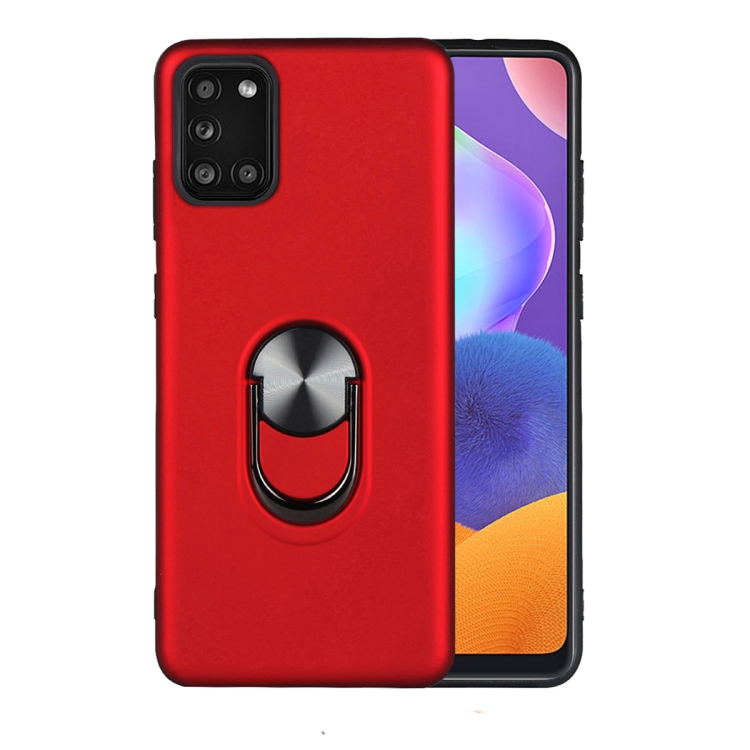 

For Galaxy A31 360 Rotary Multifunctional Stent PC+TPU Case with Magnetic Invisible Holder(Red)