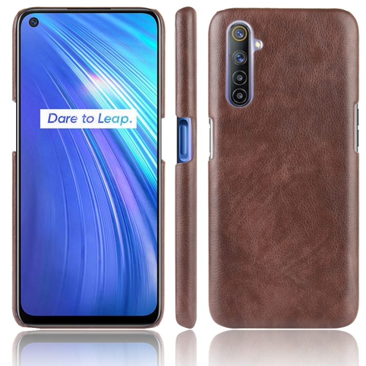 

For Oppo Realme 6 Shockproof Litchi Texture PC + PU Case(Brown)