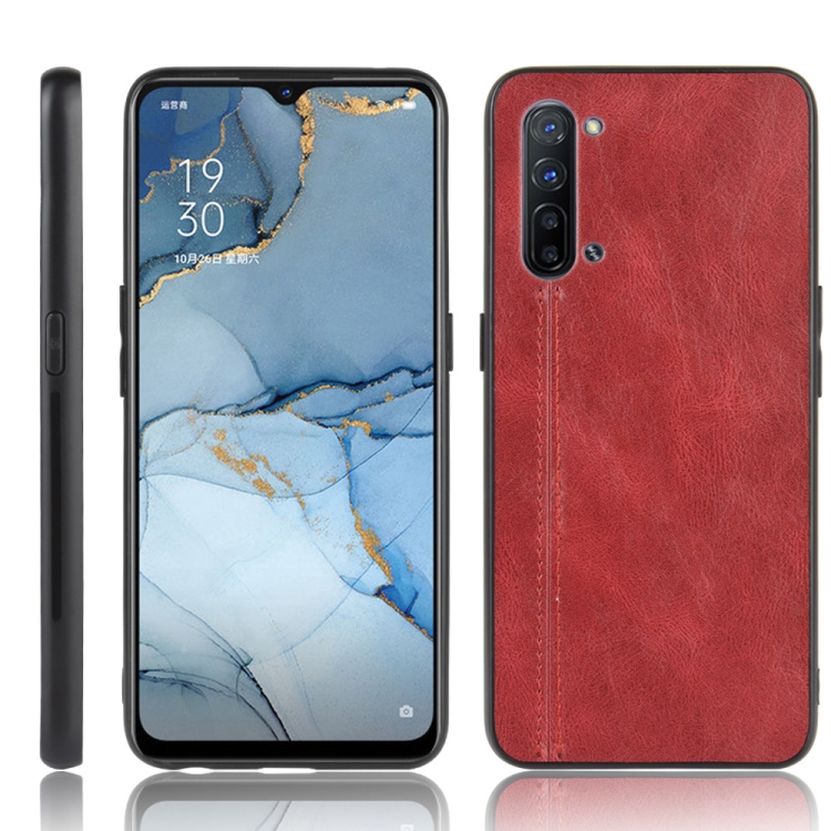 

For Oppo Find X2 Lite Shockproof Sewing Cow Pattern Skin PC + PU + TPU Case(Red)