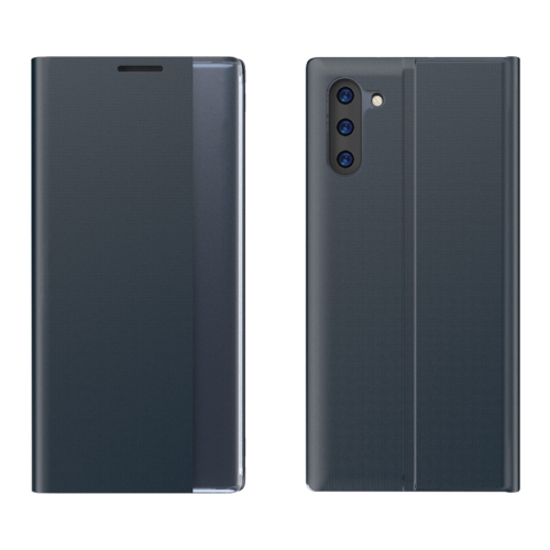 

For Galaxy Note 10 Side Display Magnetic Horizontal Flip Plain Texture Cloth + PC Case with Holder & Sleep / Wake-up Function(Dark Blue)