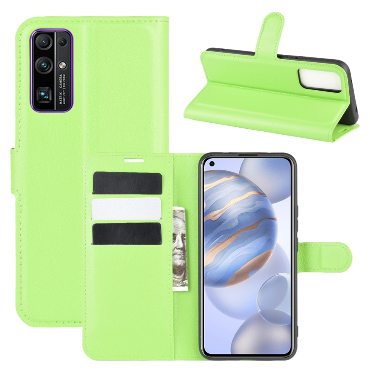 

For Huawei Honor 30 Litchi Texture Horizontal Flip Protective Case with Holder & Card Slots & Wallet(Green)