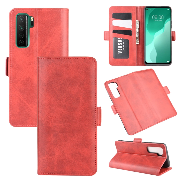 

For Huawei Nova 7 SE Dual-side Magnetic Buckle Horizontal Flip Leather Case with Holder & Card Slots & Wallet(Red)