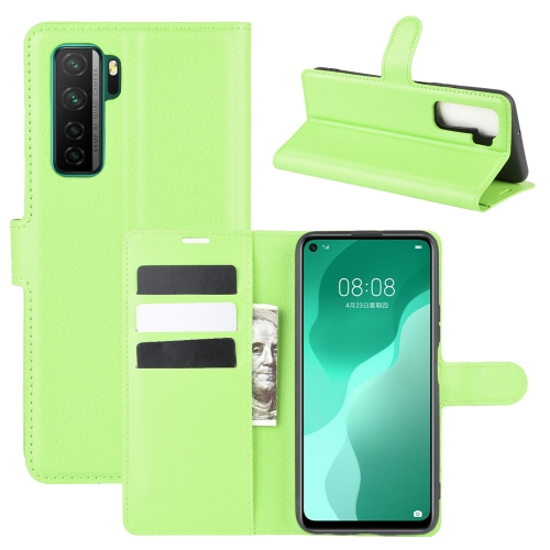 

For Huawei Nova 7 SE Litchi Texture Horizontal Flip Protective Case with Holder & Card Slots & Wallet(Green)