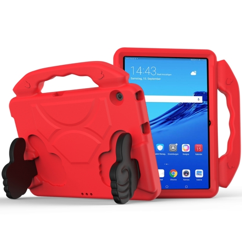 

For Huawei MediaPad T5 10.1 inch EVA Children Falling Proof Flat Protective Shell With Thumb Bracket(Red)
