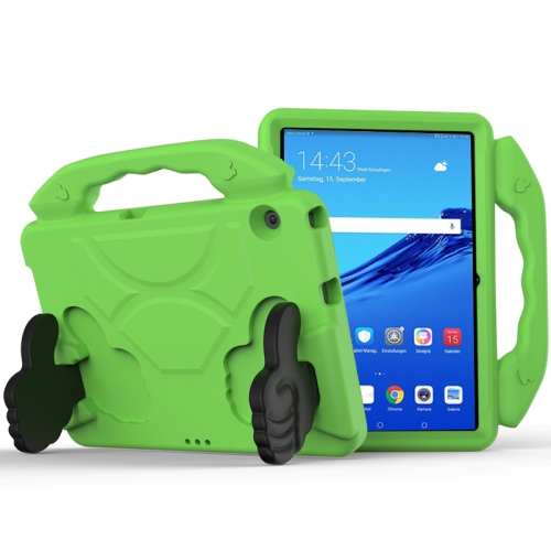 

For Huawei MediaPad T5 10.1 inch EVA Children Falling Proof Flat Protective Shell With Thumb Bracket(Green)