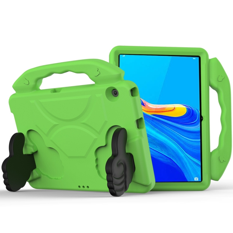 

For Huawei MediaPad M6 10.8 inch EVA Children Falling Proof Flat Protective Shell With Thumb Bracket(Green)