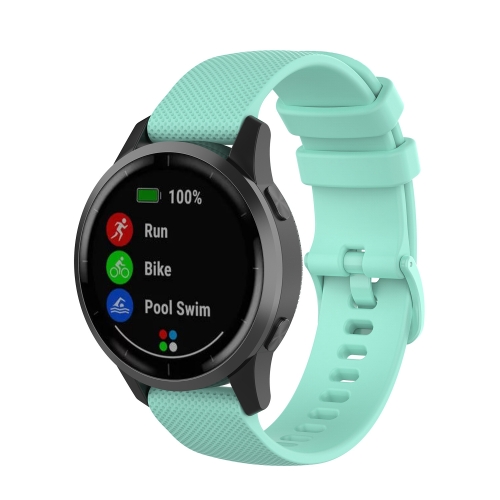 

For Garmin Vivoactive 4 22mm Silicone Strap(Teal Green)