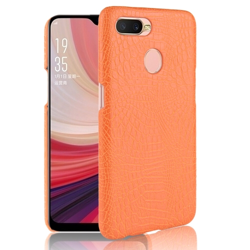 

For Oppo A12 Shockproof Crocodile Texture PC + PU Case(Orange)