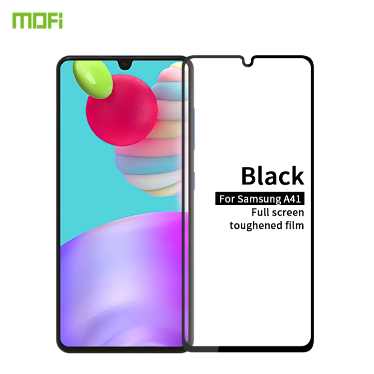 

For Galaxy A41 MOFI 9H 2.5D Full Screen Tempered Glass Film(Black)