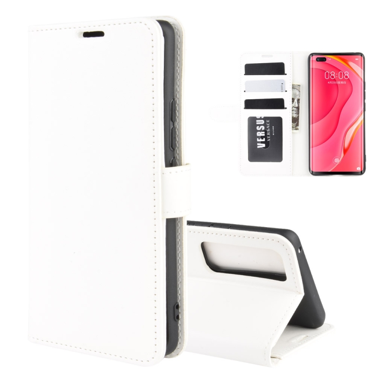

For Huawei Nova 7 Pro 5G R64 Texture Single Horizontal Flip Protective Case with Holder & Card Slots & Wallet& Photo Frame(White)