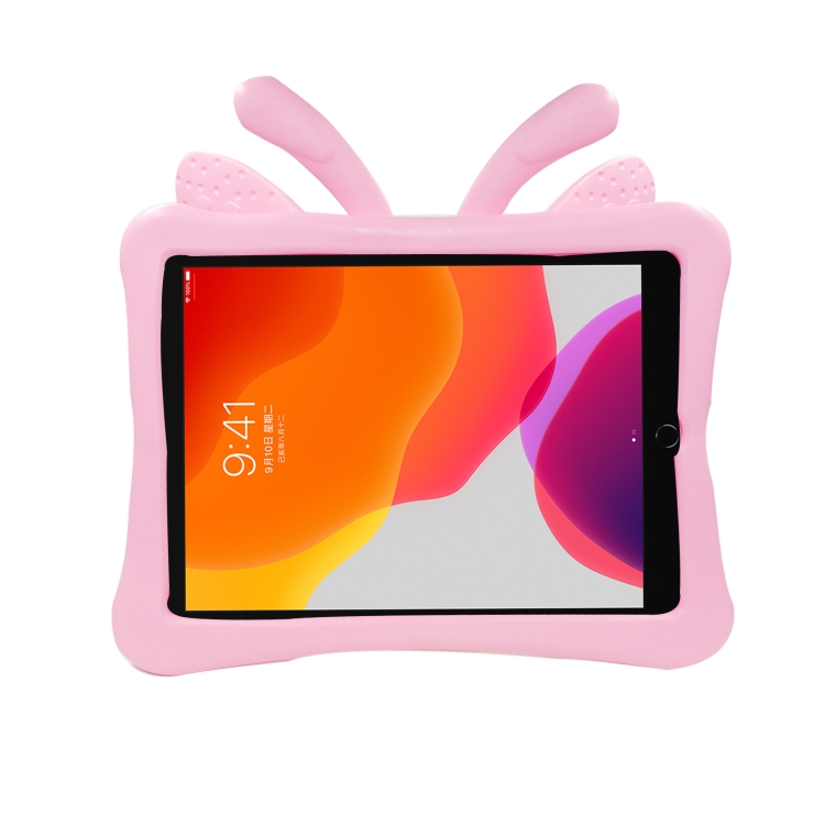 

For iPad 10.2(2019)/10.5 Butterfly Bracket Style EVA Children Falling Proof Flat Cover protective Shell/Case(Pink)