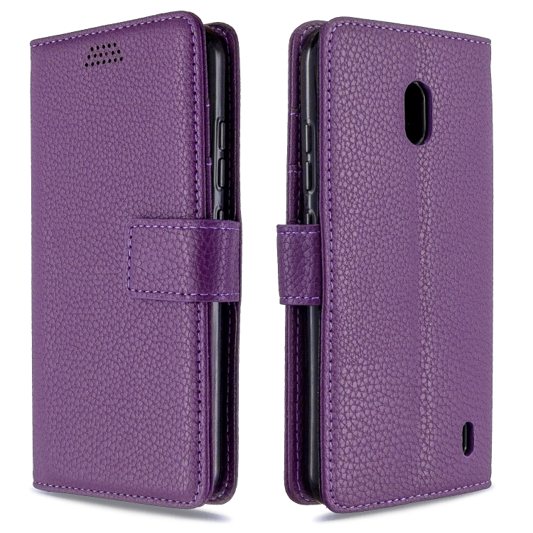 

For Nokia 2.2 Litchi Texture Horizontal Flip Leather Case with Holder & Card Slots & Wallet & Photo Frame(Purple)
