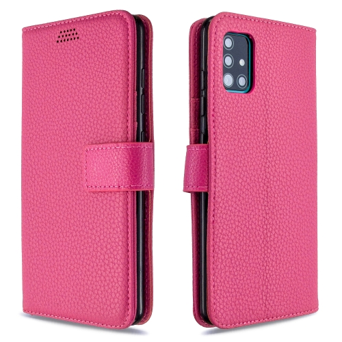 

For Galaxy A51 Litchi Texture Horizontal Flip Leather Case with Holder & Card Slots & Wallet & Photo Frame(Rose)