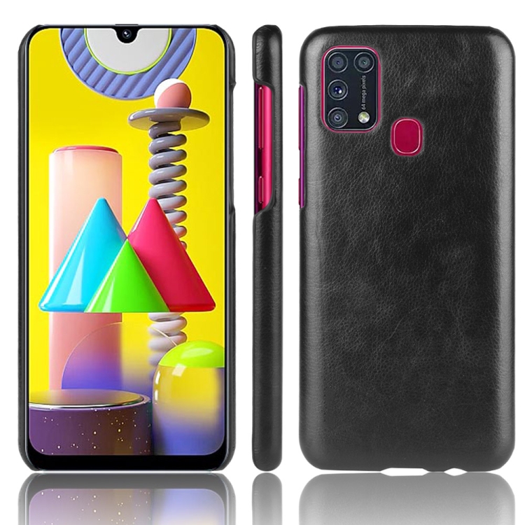 

For Galaxy M31 Shockproof Litchi Texture PC + PU Case(Black)