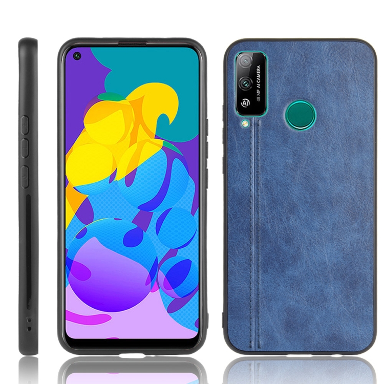 

For Huawei Honor Play 4T Shockproof Sewing Cow Pattern Skin PC + PU + TPU Case(Blue)