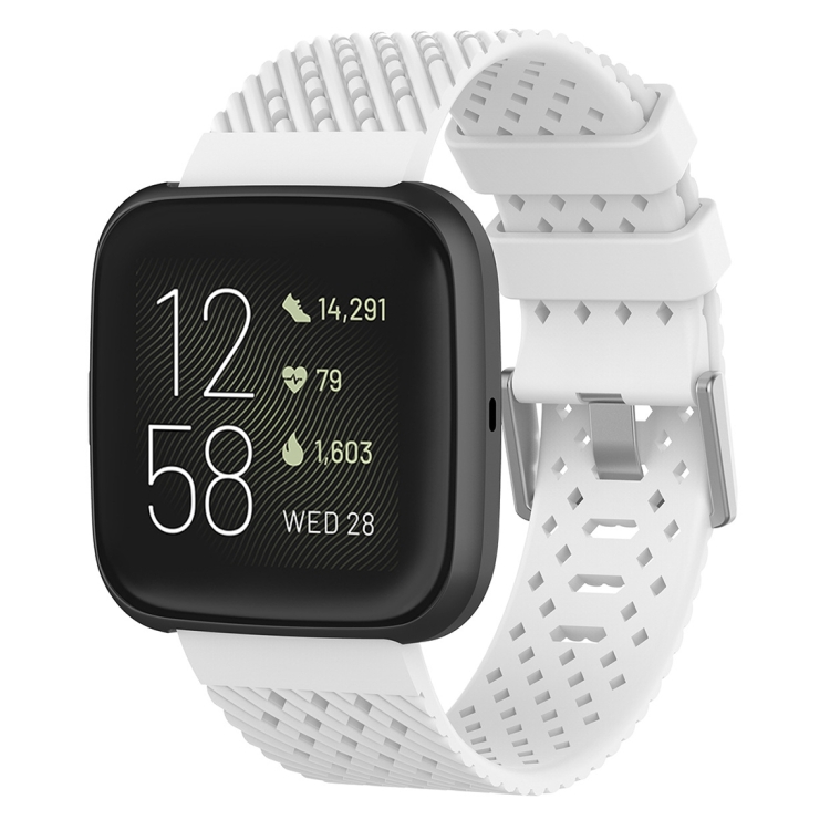

For Fitbit versa / versa 2 / versa lite Silicone Strap Suitable breathable Fashion(White)