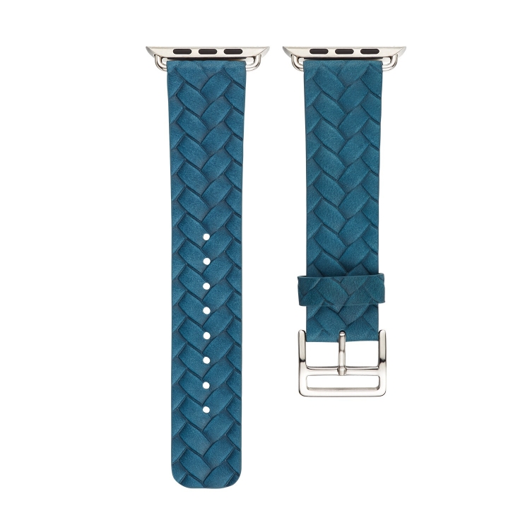 

For Apple Watch Series 5 & 4 44mm / 3 & 2 & 1 42mm Braided Strap(Blue)