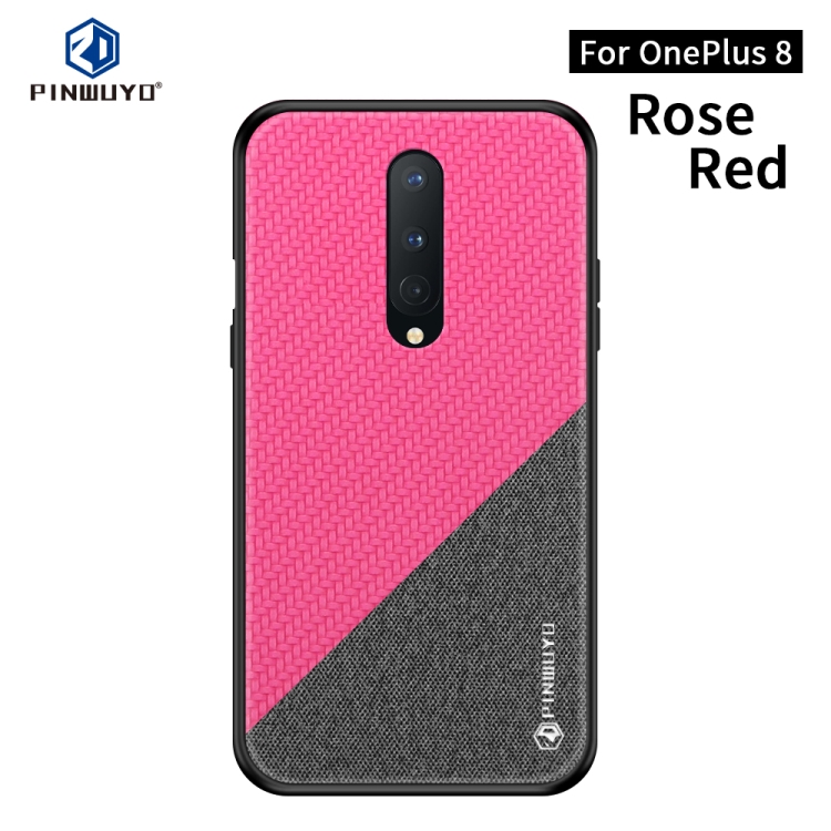 

For Oneplus 8 PINWUYO Rong Series Shockproof PC + TPU+ Chemical Fiber Cloth Protective Cover(Red)