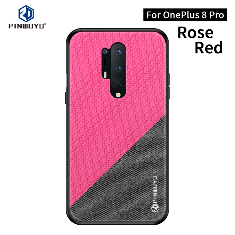 

For Oneplus 8 Pro PINWUYO Rong Series Shockproof PC + TPU+ Chemical Fiber Cloth Protective Cover(Red)