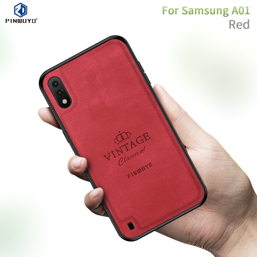 

For Galaxy A01 PINWUYO Zun Series PC + TPU + Skin Waterproof And Anti-fall All-inclusive Protective Shell(Red)