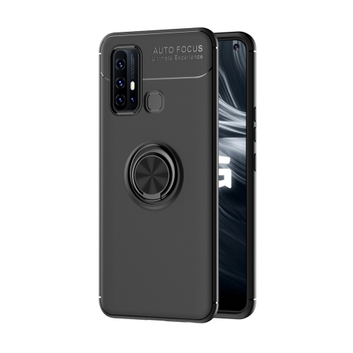 

For VIVO Y50 Metal Ring Holder 360 Degree Rotating TPU Case(Black+Black)