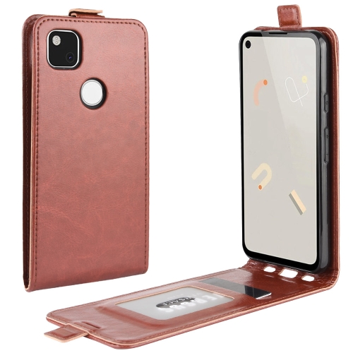 

For Google Pixel 4a R64 Texture Single Vertical Flip Leather Protective Case with Card Slots & Photo Frame(Brown)