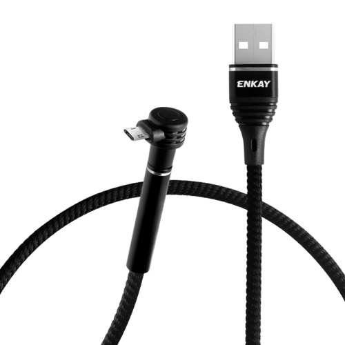 

ENKAY ENK-CB305 2.4A USB to Micro USB Cloth Texture Round Cable Data Transfer Charging Cable with Holder Function, Length: 1m(Black)