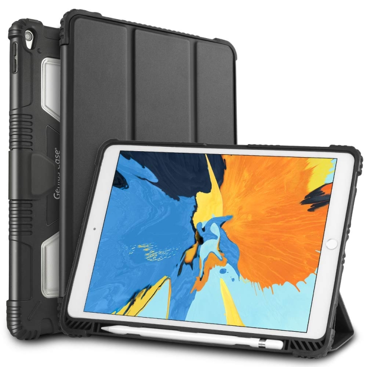 

For iPad Pro 10.5 Genius Case TPU + PC Skin Mounted Magnetic Absorption Three Fold Flat Plate Anti Falling Sleeve Protective Shell/Case(Black)