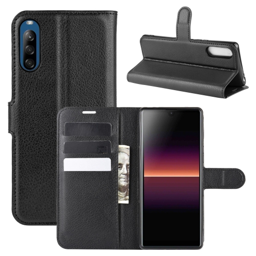

For Sony Xperia L4 Litchi Texture Horizontal Flip Protective Case with Holder & Card Slots & Wallet(Black)