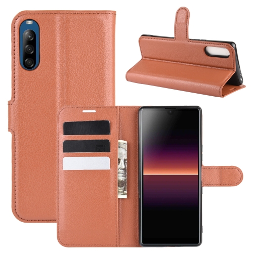 

For Sony Xperia L4 Litchi Texture Horizontal Flip Protective Case with Holder & Card Slots & Wallet(Brown)