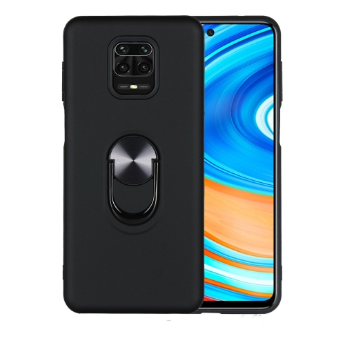 

For Xiaomi Redmi Note 9S 360 Rotary Multifunctional Stent PC+TPU Case with Magnetic Invisible Holder(Black)