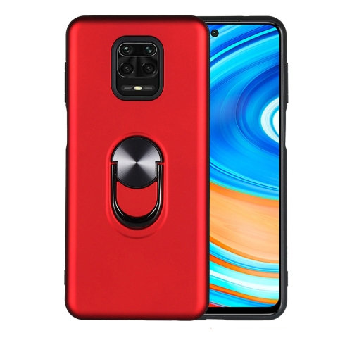 

For Xiaomi Redmi Note 9S 360 Rotary Multifunctional Stent PC+TPU Case with Magnetic Invisible Holder(Red)